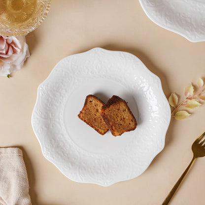Serena Pearly White Snack Plate 8.5 Inch