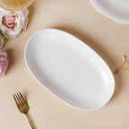 Serena Snowy White Floral Oval Platter