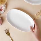 Serena Snowy White Floral Oval Platter