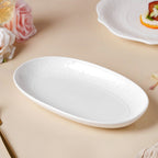 Serena Snowy White Floral Oval Platter