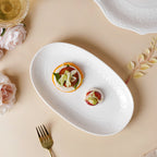 Serena Snowy White Floral Oval Platter