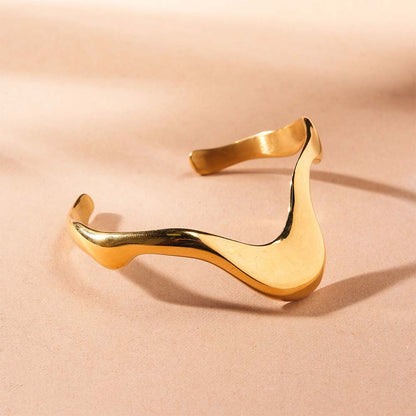 Wavy Edge Cuff Bracelet