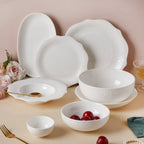 Serena Snowy White Floral Oval Platter