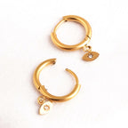 Tiny Iris Star Hoop Earrings