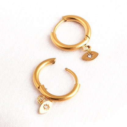Tiny Iris Star Hoop Earrings