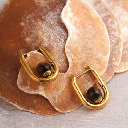 U Brown Acrylic Hoop Earrings
