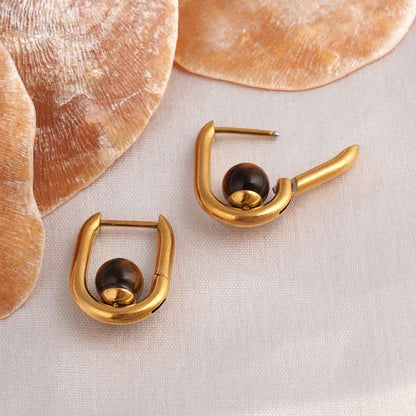 U Brown Acrylic Hoop Earrings