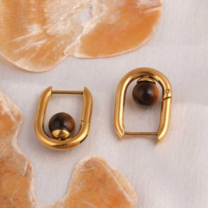 U Brown Acrylic Hoop Earrings