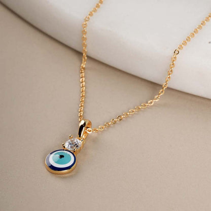 Single Stone Evil Eye 925 Silver Necklace