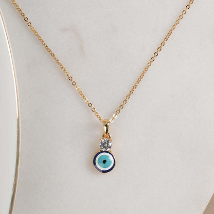 Single Stone Evil Eye 925 Silver Necklace