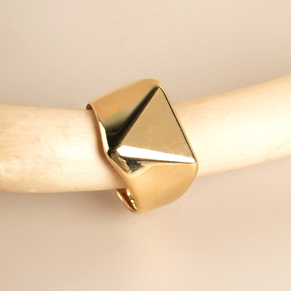 Bold Geometric Gold Ring
