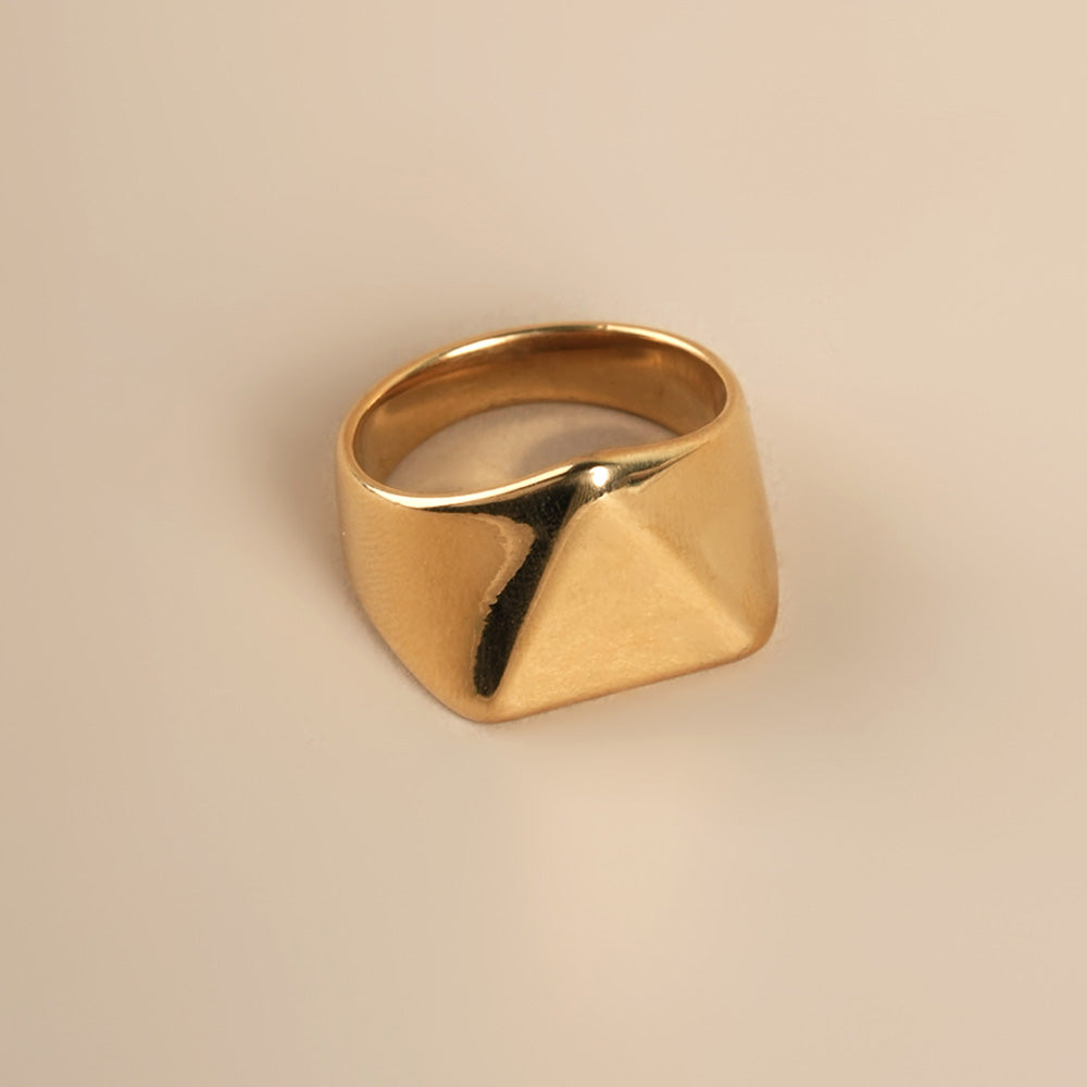 Bold Geometric Gold Ring