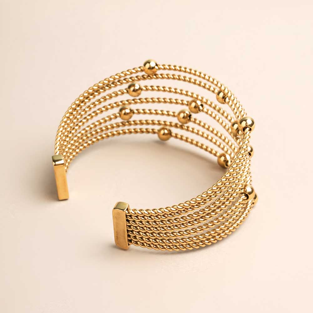 Sleek Gold Beaded Bracelet