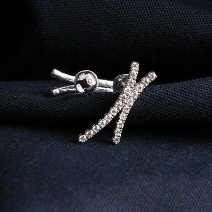 Intersecting Sparkle Stud Earrings