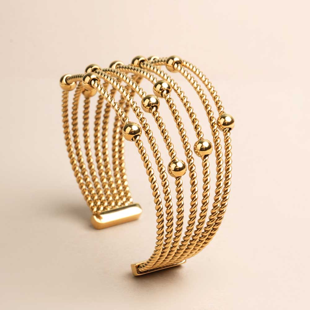 Sleek Gold Beaded Bracelet