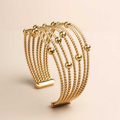 Sleek Gold Beaded Bracelet