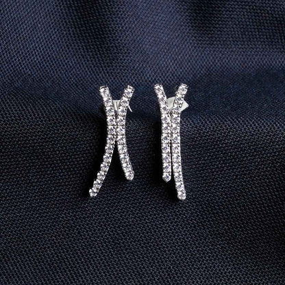 Intersecting Sparkle Stud Earrings