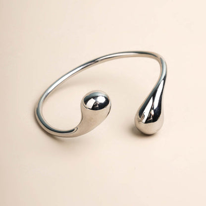 Unique Curved Silver Cuff Bracelet