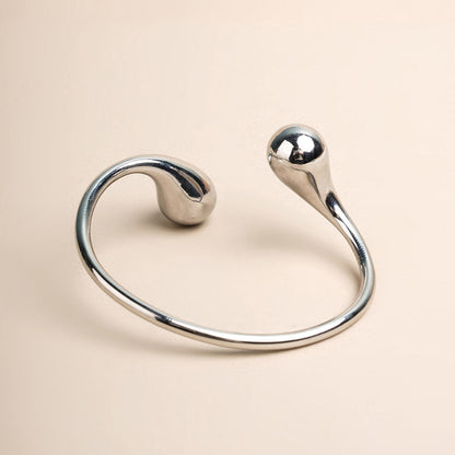 Unique Curved Silver Cuff Bracelet