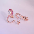 Crimson Swan 925 Sterling Silver Rose Gold Studs