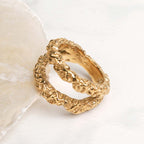 Double Layer Rock Texture Ring
