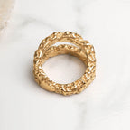 Double Layer Rock Texture Ring