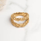 Double Layer Rock Texture Ring