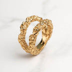Double Layer Rock Texture Ring