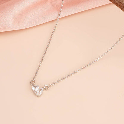 Twin Heart 925 Sterling Silver Necklace