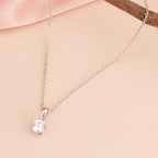 Classic Solitaire 925 Sterling Silver Necklace