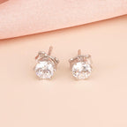 Classic Floral Cubic Zirconia 925 Sterling Silver Studs