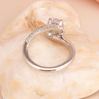 Cushion-Cut Halo 925 Sterling Silver Ring