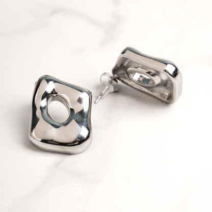 Silver Statement Stud Earrings