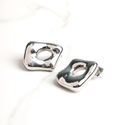 Silver Statement Stud Earrings