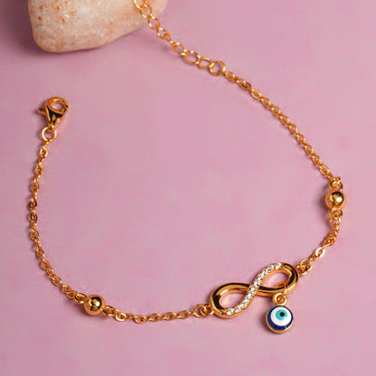 Evil Eye Infinite Charm  925 Silver Bracelet