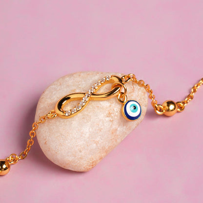 Evil Eye Infinite Charm  925 Silver Bracelet