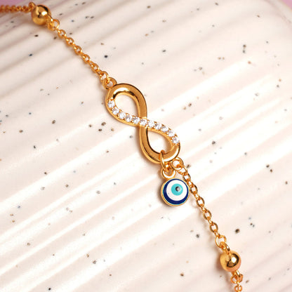 Evil Eye Infinite Charm  925 Silver Bracelet