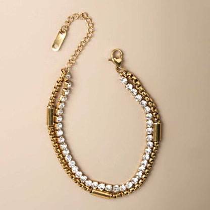 Golden Glamour Layered Bracelet