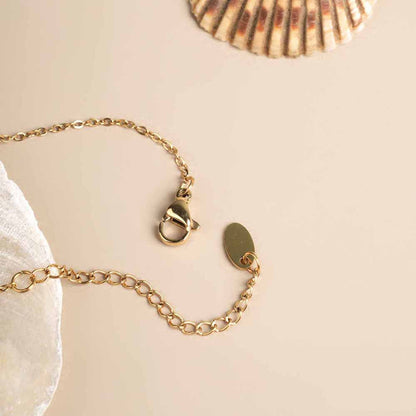 White Gemstone Gold Chain Necklace