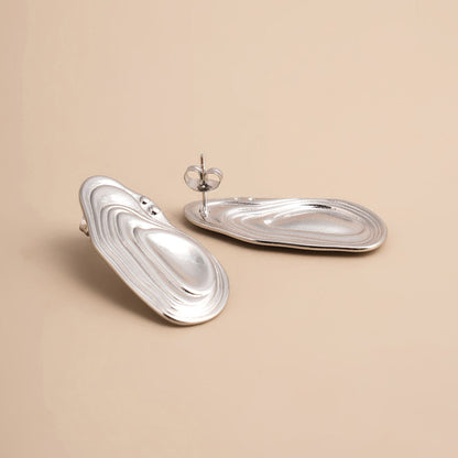 Abstract Ripple Stud Earrings