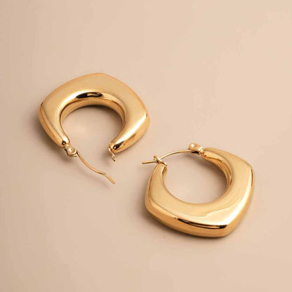 Sculpted Luxe Gold Hoop Earrings
