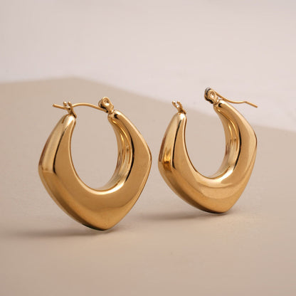 Sculpted Luxe Gold Hoop Earrings