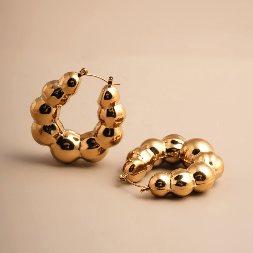 Golden Bubble Hoop Earrings