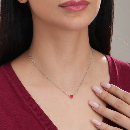 Red Heart Necklace- 925 Silver