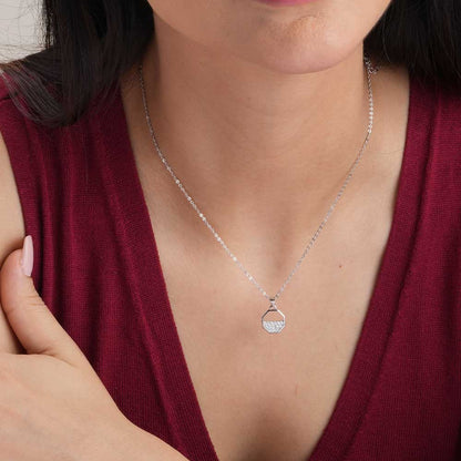 Zircon-Studded Octagon Necklace | Silver