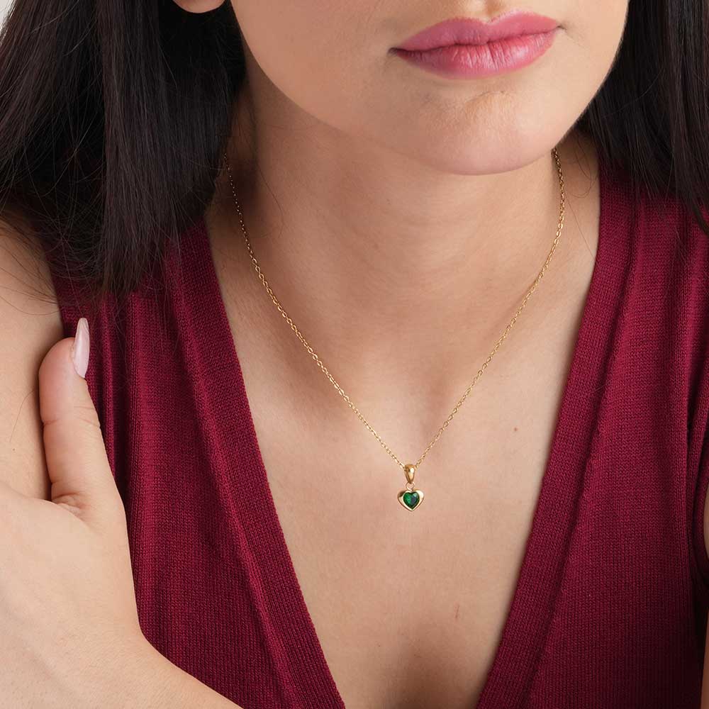 Dainty Emerald Love Necklace