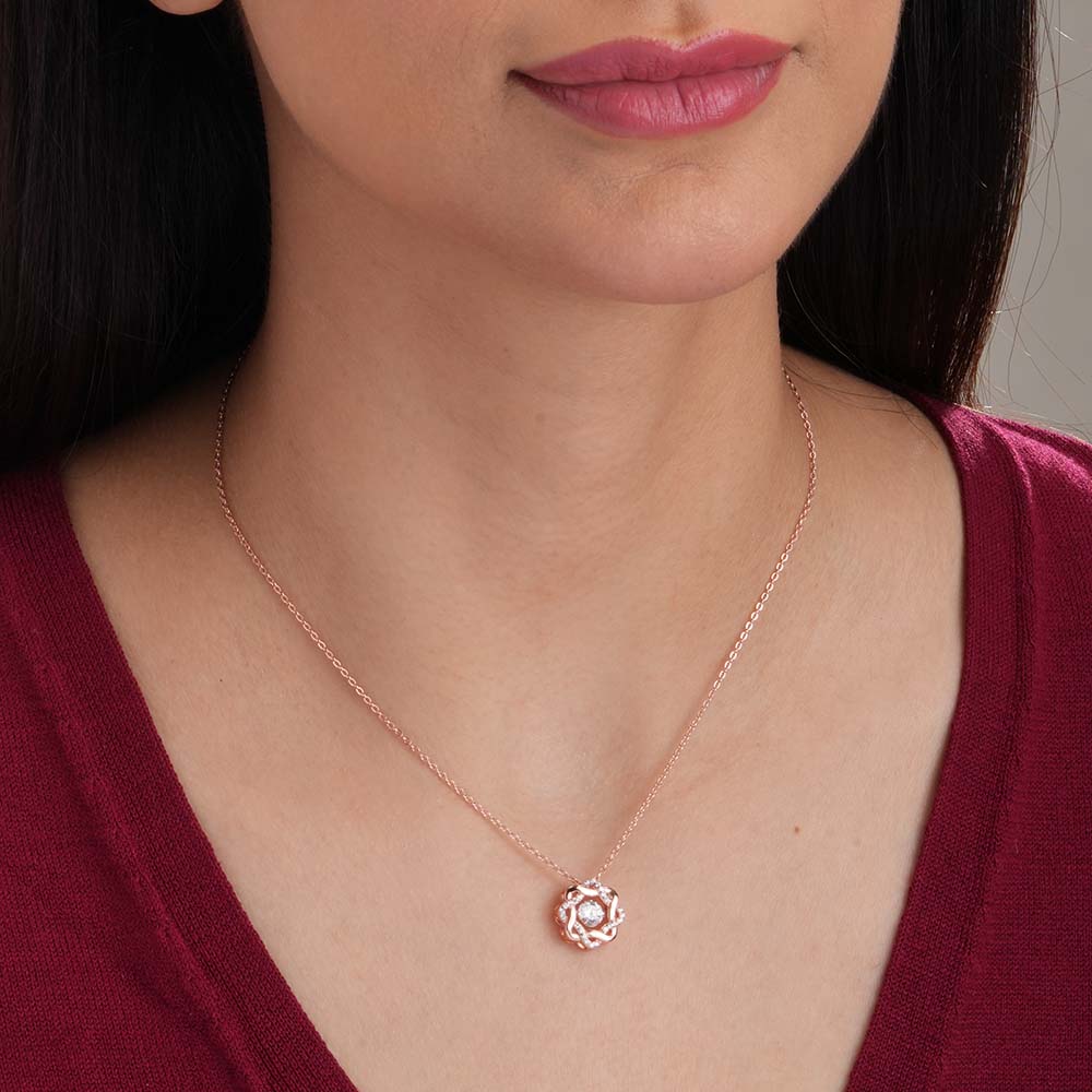 Bejeweled Flower Necklace | Rose Gold