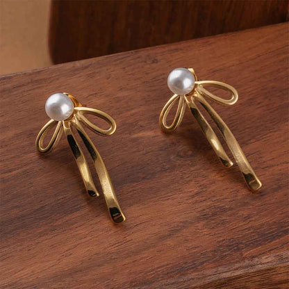 Pearl Ribbon Earrings