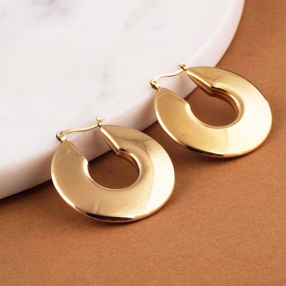 Golden Torus Hoop Earrings