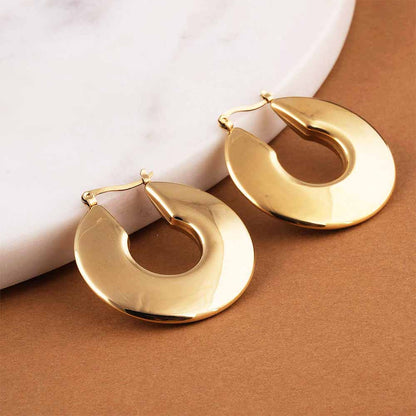 Golden Torus Hoop Earrings